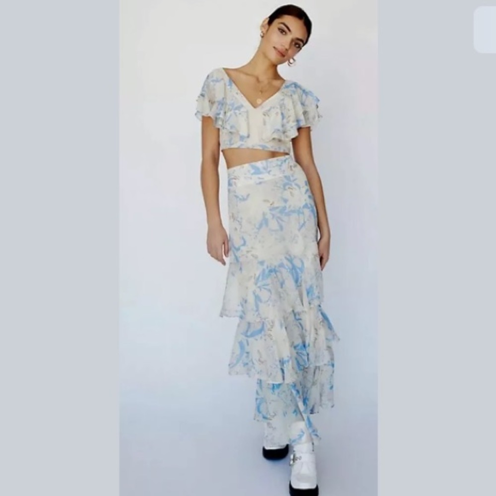 Free People Flutter Petal Crop Top Skirt Set 4